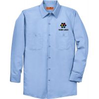 20-SP14, Long 1XL, Light Blue, Right Sleeve, None, Left Chest, Your Logo + Gear.